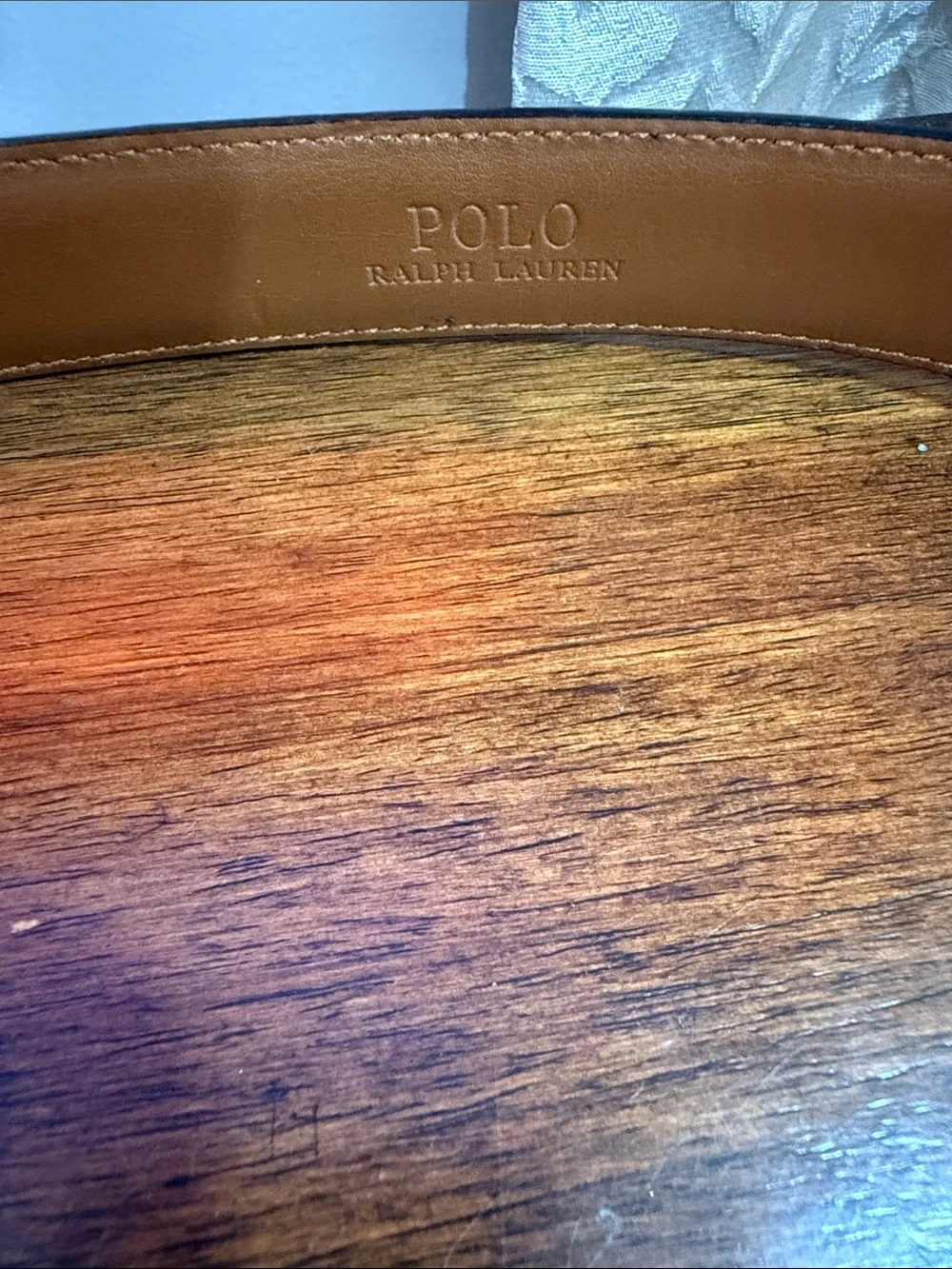 Polo Ralph Lauren Black Genuine Leather Dress Belt Silver Buckle Size 34
